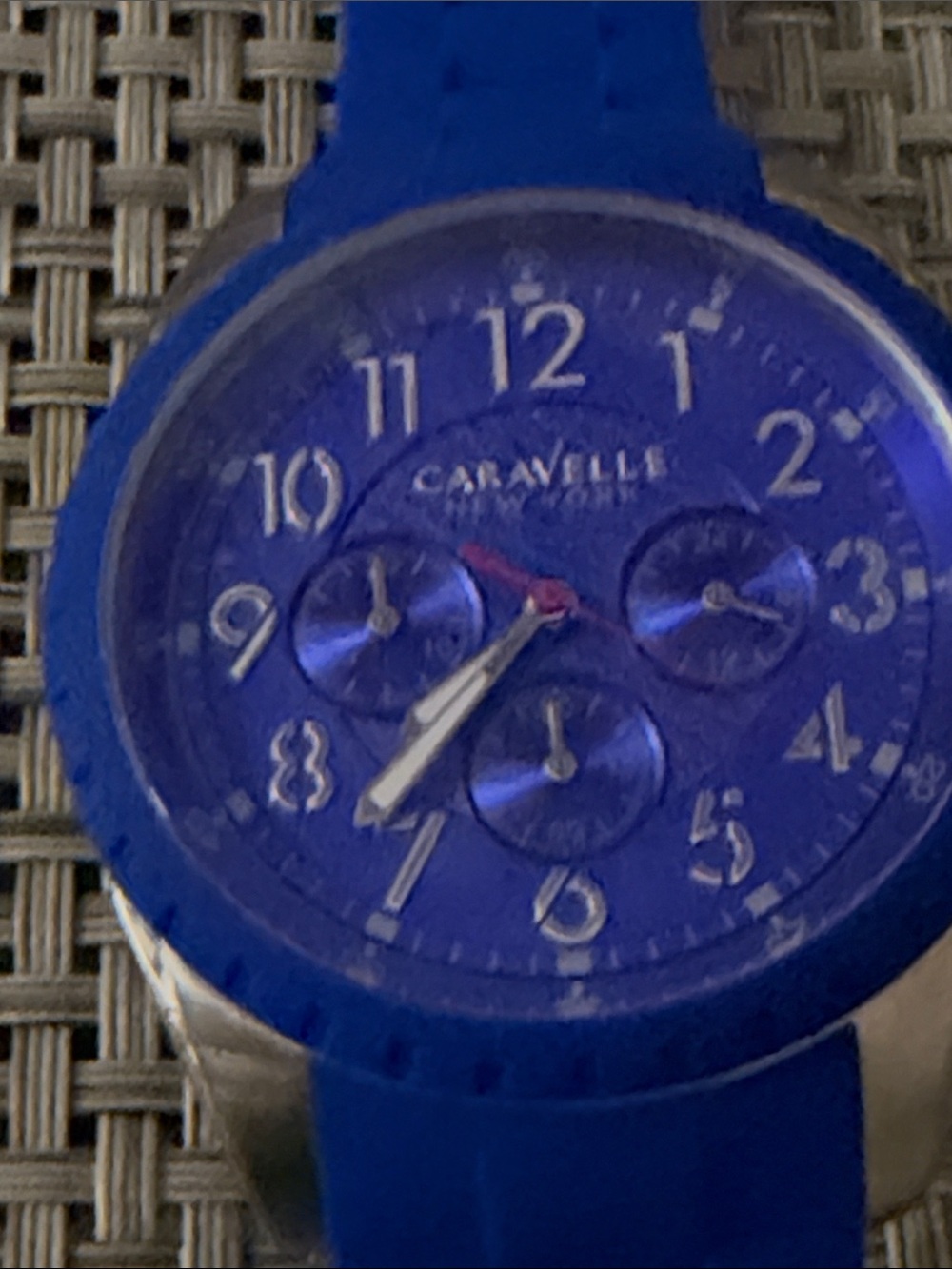 Caravelle Men’s Blue Chronograph Silicone Watch